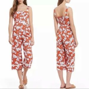 Nwt ELIZA J Poppy Floral Romper Jumpsuit Cropped Wide Leg Pant Womens Size 14